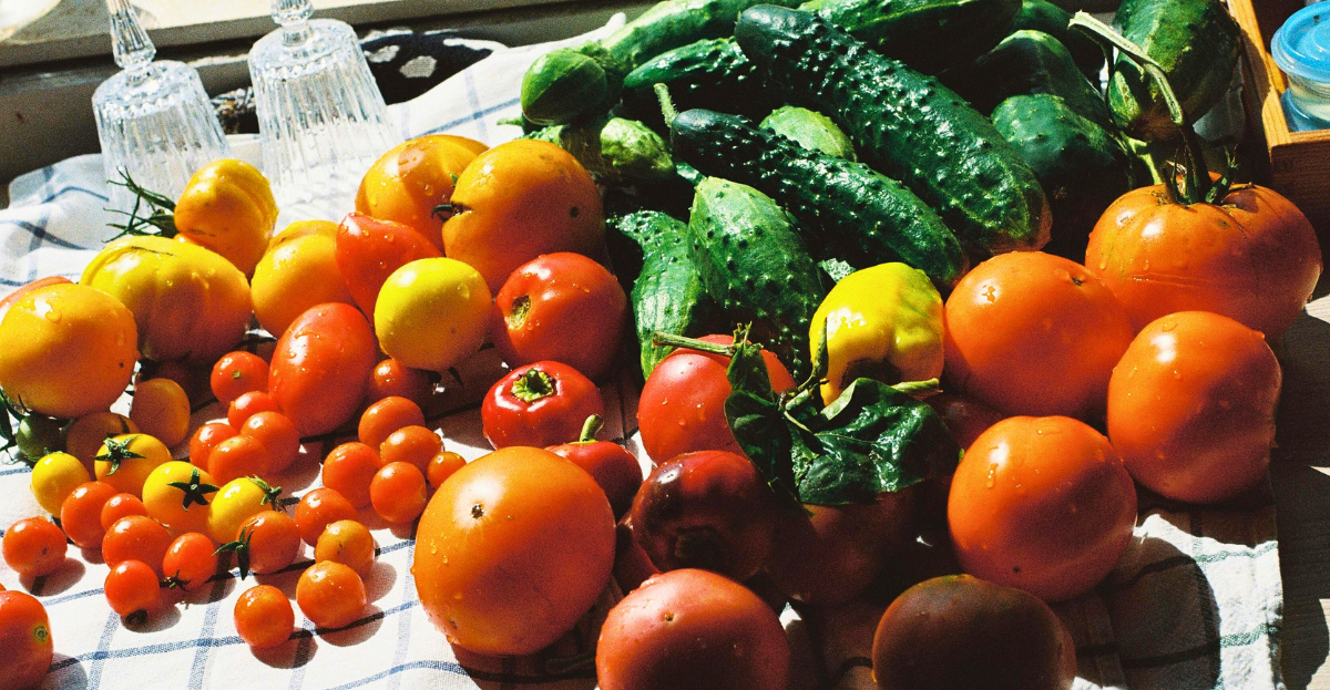 Selection of home grown veg